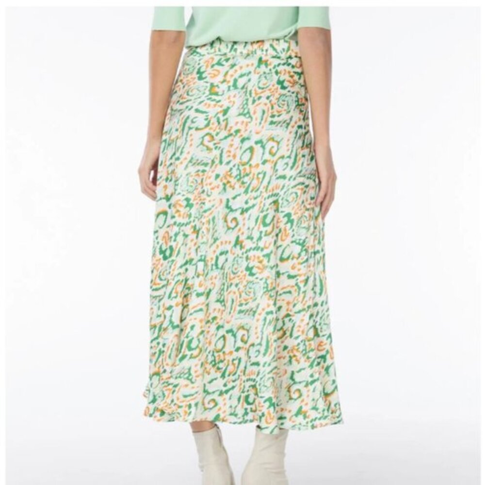 NWT Esqualo Women's Kelly Skirt Maxi Mint/Orange Flowy Size 12